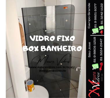 VIDRO FIXO BOX BANHEIRO FUMÊ 